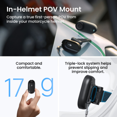 Camera de actiune Insta360 Go 3S Motorcycle In-Helmet POV Bundle [19]