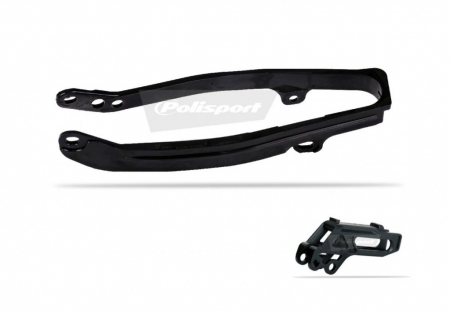 Piese moto - Chain guide / slider kit POLISPORT Negru