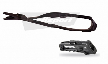 Piese moto - Chain guide / slider kit POLISPORT Negru