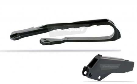 Piese moto - Chain guide / slider kit POLISPORT Negru