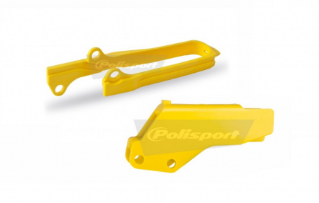 Piese moto - Chain guide / slider kit POLISPORT yellow RM 01