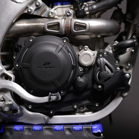 Clutch and ignition cover protector kit POLISPORT 91347 Negru [1]