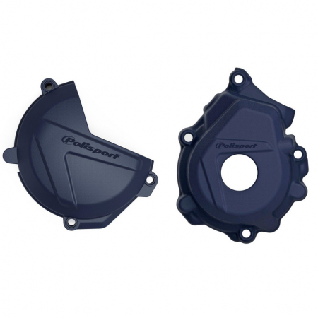Piese moto - Clutch and ignition cover protector kit POLISPORT Albastru