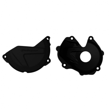 Piese moto - Clutch and ignition cover protector kit POLISPORT Negru