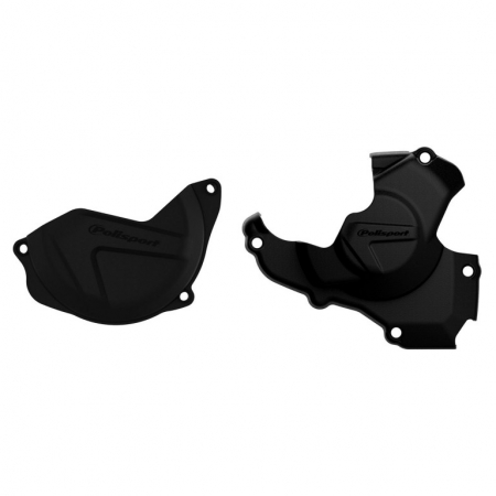 Piese moto - Clutch and ignition cover protector kit POLISPORT Negru