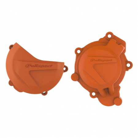 Piese moto - Clutch and ignition cover protector kit POLISPORT Portocaliu