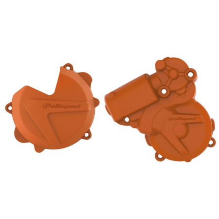 Piese moto - Clutch and ignition cover protector kit POLISPORT Portocaliu