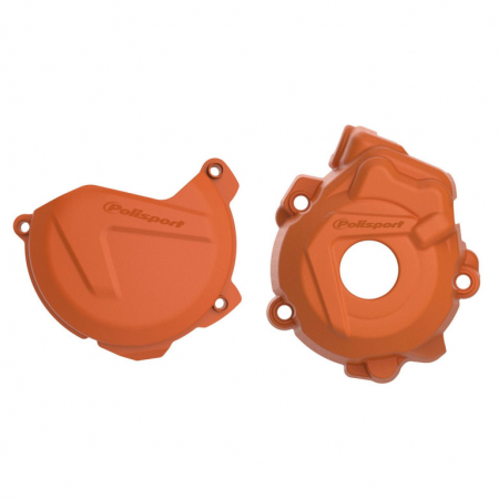 Piese moto - Clutch and ignition cover protector kit POLISPORT Portocaliu