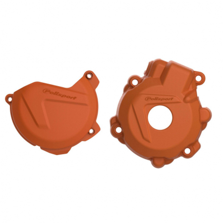 Piese moto - Clutch and ignition cover protector kit POLISPORT Portocaliu