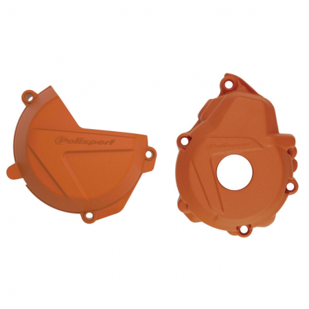 Piese moto - Clutch and ignition cover protector kit POLISPORT Portocaliu