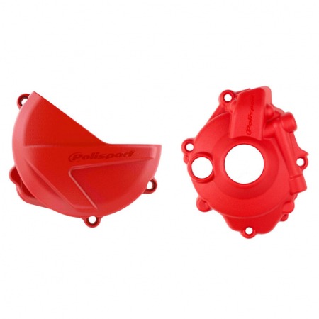 Piese moto - Clutch and ignition cover protector kit POLISPORT Rosu