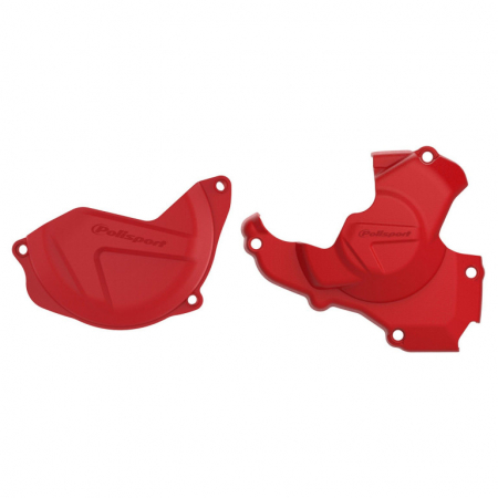 Piese moto - Clutch and ignition cover protector kit POLISPORT Rosu