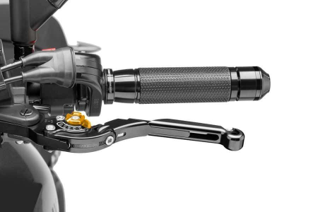 Piese moto - Clutch lever without adapter PUIG 29NNO extendable folding black/gold