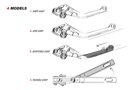 Clutch lever without adapter PUIG 4.0 4210NN foldable black/black [2]