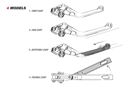 Clutch lever without adapter PUIG 4.0 4220NN lung black/black [1]