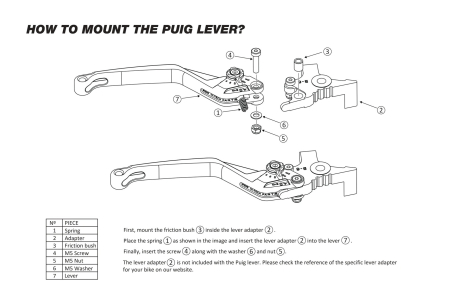 Clutch lever without adapter PUIG 4.0 4220NN lung black/black [5]
