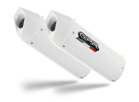 Piese moto - Dual bolt-on silencer GPR ALBUS KTM.48.ALB White glossy including removable db killers