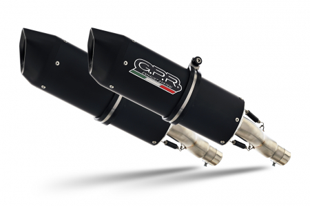 Piese moto - Dual slip-on exhaust GPR FURORE CAT.65.1.FUNE Matte Black including removable db killers, link pipes and catalysts