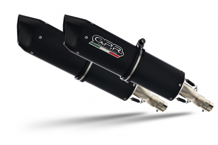 Piese moto - Dual slip-on exhaust GPR FURORE D.15.CAT.1.FUNE Matte Black including removable db killers, link pipes and catalysts