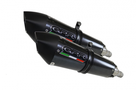 Piese moto - Dual slip-on exhaust GPR GPE ANN. K.80.GPAN.PO Carbon look including removable db killers and link pipes