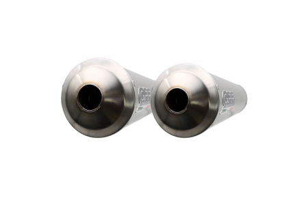 Dual slip-on exhaust GPR INOX ROUND Y.96.IT Brushed Stainless steel including removable db killers and link pipes [2]