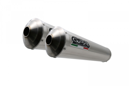 Piese moto - Dual slip-on exhaust GPR INOX ROUND Y.96.IT Brushed Stainless steel including removable db killers and link pipes