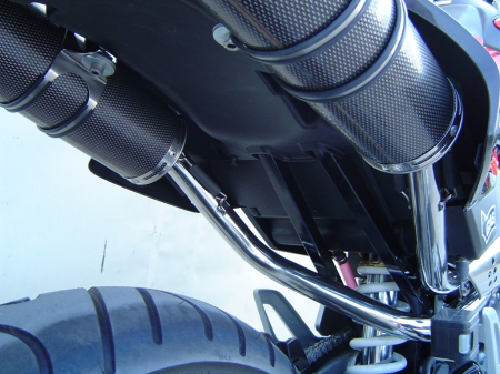 Dual slip-on exhaust GPR INOX TONDO H.123.CAT.IT Brushed Stainless steel including removable db killers, link pipes and catalysts [1]