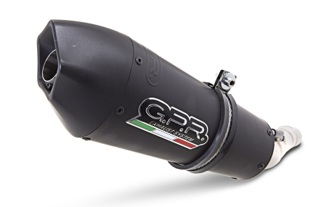Dual slip-on exhaust GPR NEW GRAND PRIX EVO BLACK TITANIUM K.136.GPAN.BLT Titanium Matte Black including removable db killers and link pipes [1]