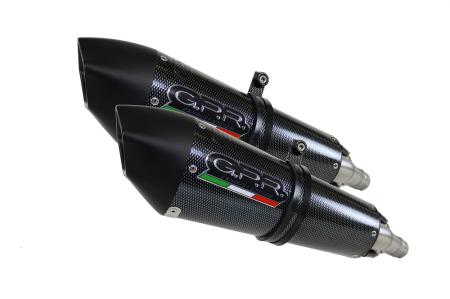 Piese moto - Dual slip-on exhaust GPR NEW GRAND PRIX EVO POPPY D.95.GPAN.PO Carbon look including removable db killers and link pipes
