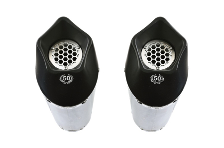 Dual slip-on exhaust GPR NEW GRAND PRIX EVO TITANIUM K.158.GPAN.TO Brushed Titanium including removable db killers and link pipes [1]