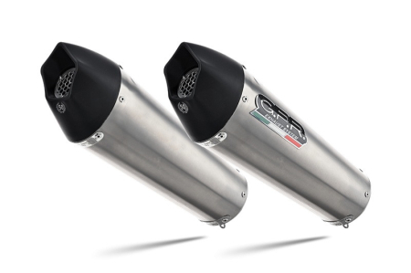 Piese moto - Dual slip-on exhaust GPR NEW GRAND PRIX EVO TITANIUM K.158.GPAN.TO Brushed Titanium including removable db killers and link pipes