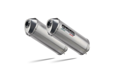 Piese moto - Dual slip-on exhaust GPR SATINOX K.86.CAT.SAT Brushed Stainless steel including removable db killers, link pipes and catalysts
