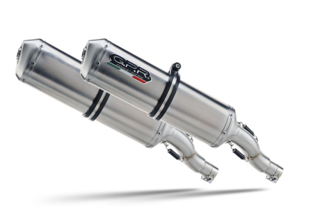 Dual slip-on exhaust GPR SATINOX Y.44.CAT.SAT Brushed Stainless steel including removable db killers, link pipes and catalysts [1]
