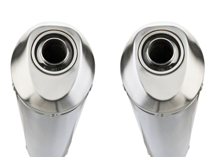 Dual slip-on exhaust GPR SATINOX Y.44.CAT.SAT Brushed Stainless steel including removable db killers, link pipes and catalysts [2]