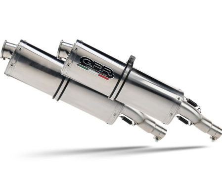 Dual slip-on exhaust GPR TRIOVAL Y.44.CAT.TRI Polished Stainless Steel including removable db killers, link pipes and catalysts [1]