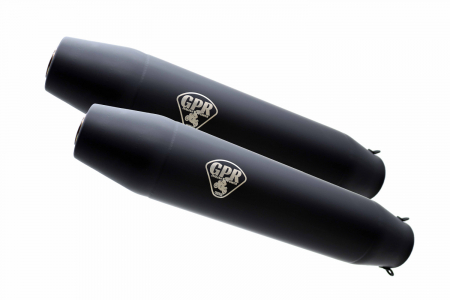 Piese moto - Dual universal silencer kit GPR DEEPTONE CAFÉ RACER CAFE.9.DN Matte Black without link pipes
