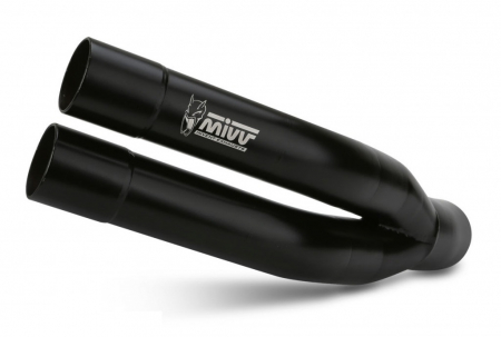 Piese moto - Evacuare MIVV DOUBLE GUN Y.055.LDGB negru otel
