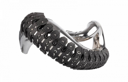 Piese moto - Exhaust pipe guard POLISPORT ARMADILLO Negru