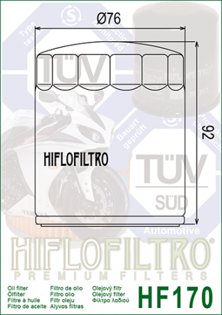 Filtru de ulei HIFLOFILTRO HF170C Cromat [1]
