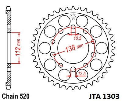 Piese moto - Foaie spate ALU JT JTA 1303-48 48T, 520