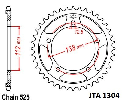 Piese moto - Foaie spate ALU JT JTA 1304-43 43T, 525