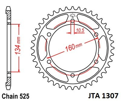 Piese moto - Foaie spate ALU JT JTA 1307-42 42T, 525