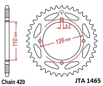 Piese moto - Foaie spate ALU JT JTA 1465-46 46T, 420