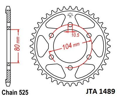 Piese moto - Foaie spate ALU JT JTA 1489-43 43T, 525