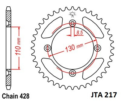 Piese moto - Foaie spate ALU JT JTA 217-56 56T, 428