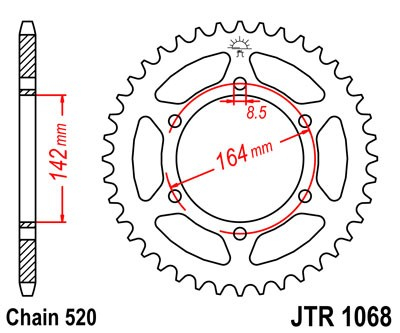 Piese moto - Foaie spate JT JTR 1068-46 46T, 520