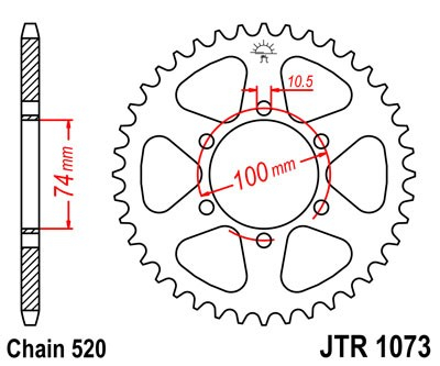 Piese moto - Foaie spate JT JTR 1073-46 46T, 520