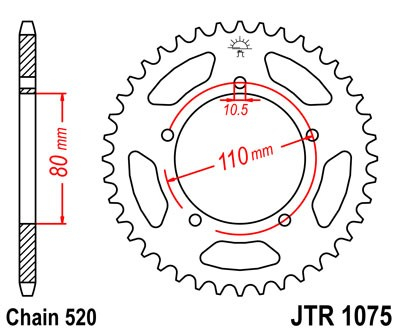 Piese moto - Foaie spate JT JTR 1075-39 39T, 520