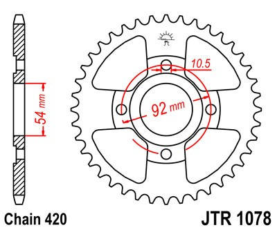 Piese moto - Foaie spate JT JTR 1078-60 60T, 420