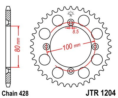 Piese moto - Foaie spate JT JTR 1204-50 50T, 428